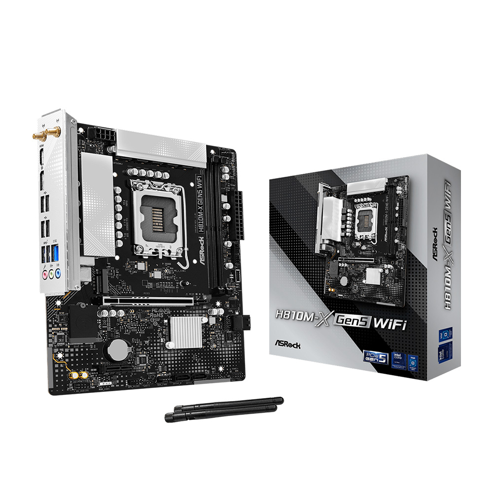 ASRock H810m-x d5 gen5 wifi B/N MOTHERBOARD ( 3 Years Warrenty )