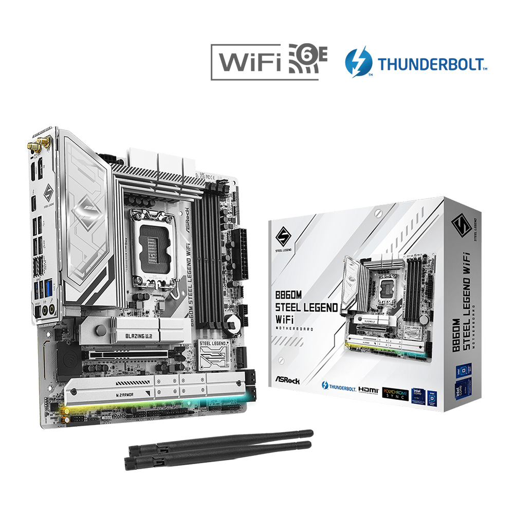 ASRock B860M STEEL LEGEND WIFI B/N MOTHERBOARD ( 3 Years Warrenty )