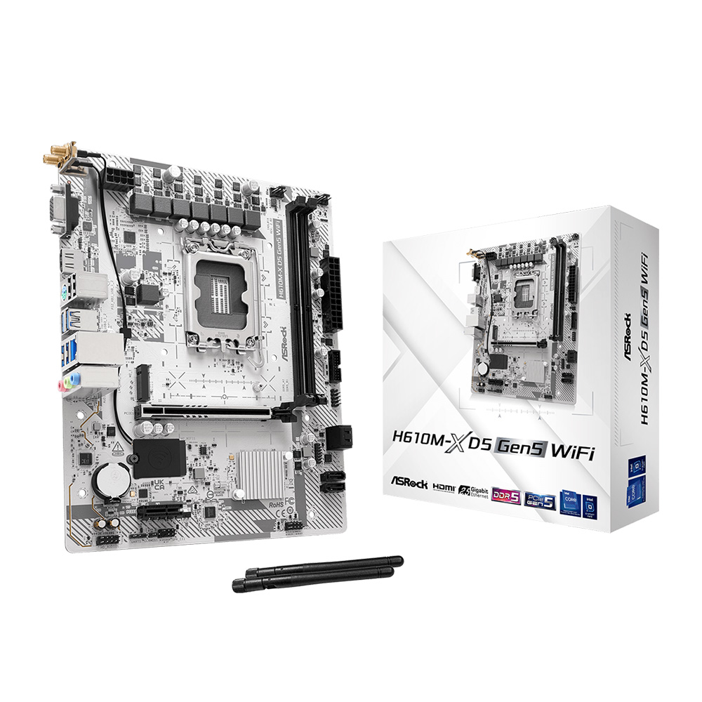 ASRock H610m-x d5 gen5 wifi B/N MOTHERBOARD ( 3 Years Warrenty )